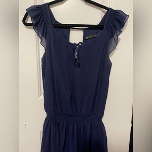 Zara Navy Blue Drop Waist Dress